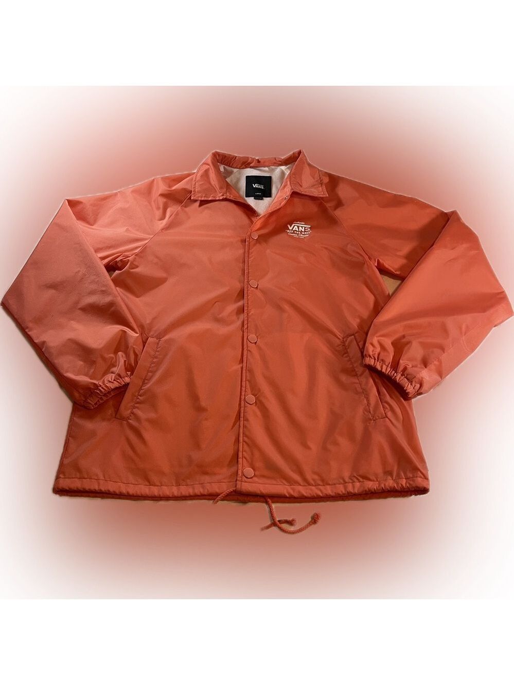 Vans Off the Wall Windbreaker Jacket Neon Orange Sz L